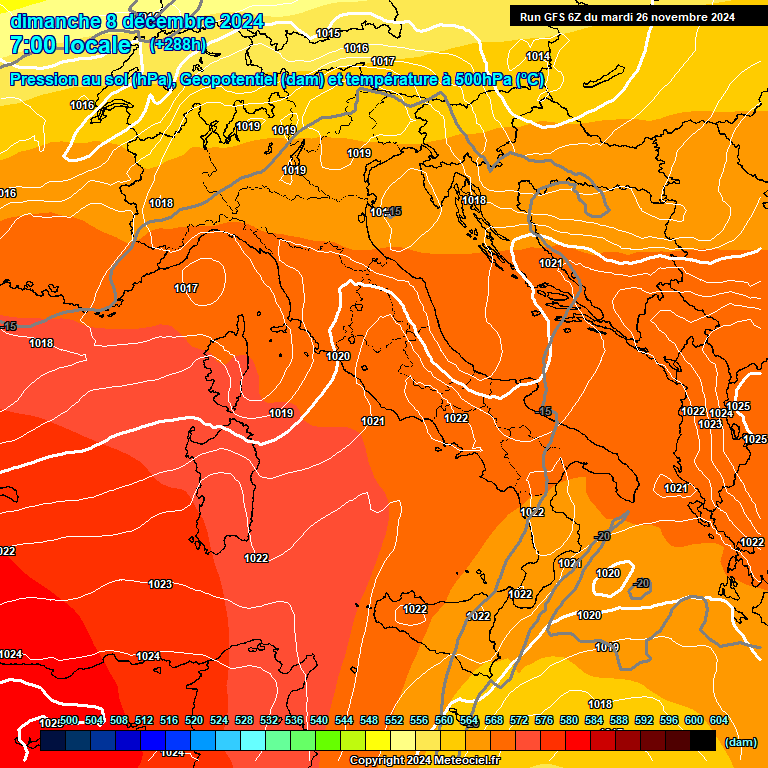 Modele GFS - Carte prvisions 