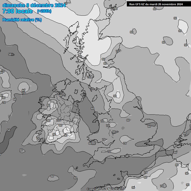 Modele GFS - Carte prvisions 