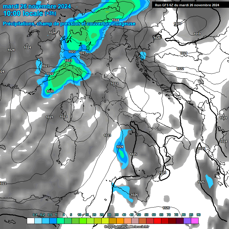 Modele GFS - Carte prvisions 