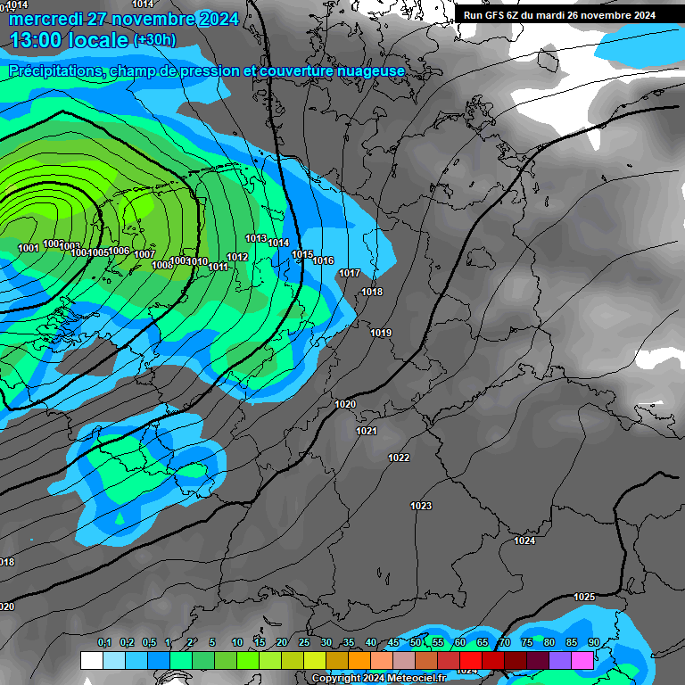 Modele GFS - Carte prvisions 