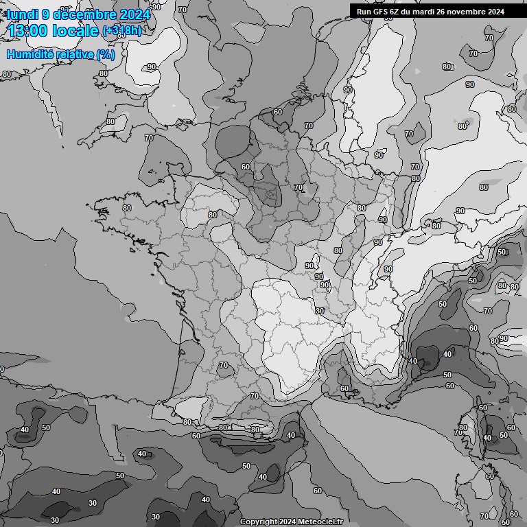 Modele GFS - Carte prvisions 