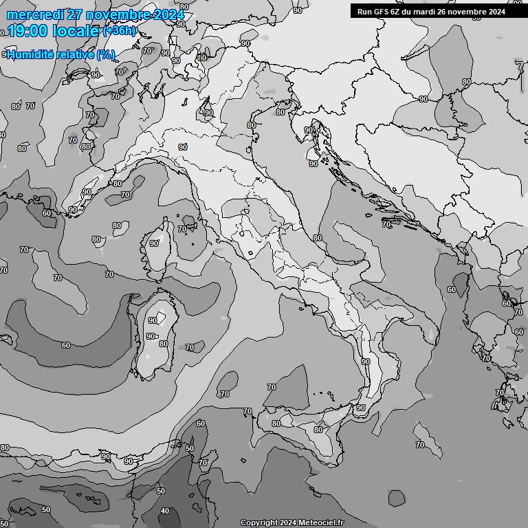 Modele GFS - Carte prvisions 