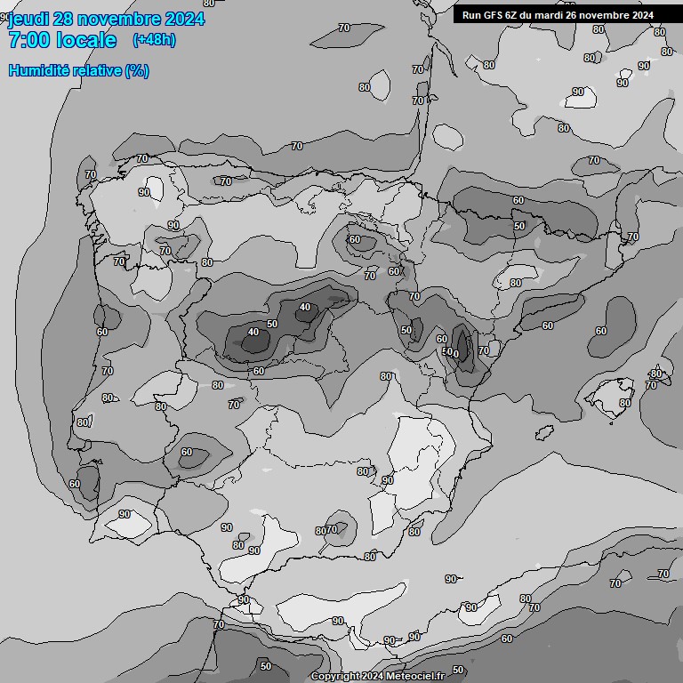 Modele GFS - Carte prvisions 