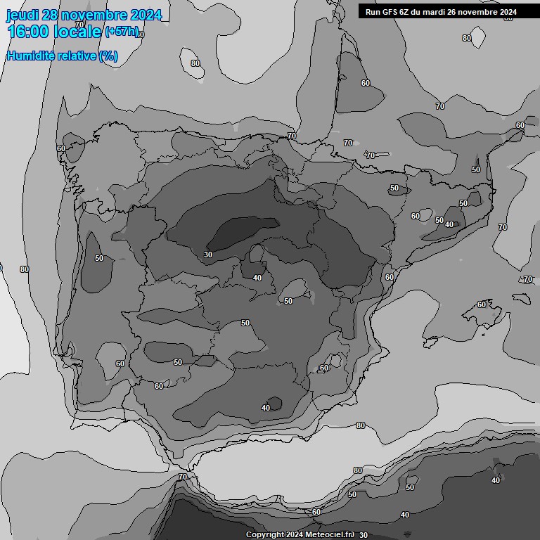 Modele GFS - Carte prvisions 