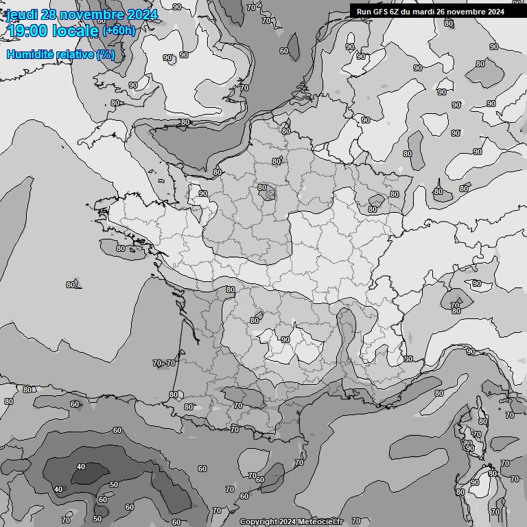 Modele GFS - Carte prvisions 