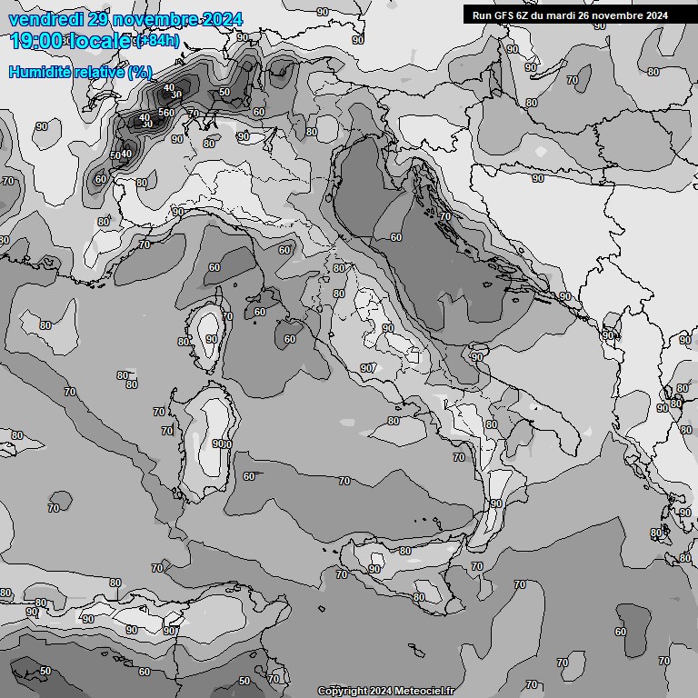 Modele GFS - Carte prvisions 