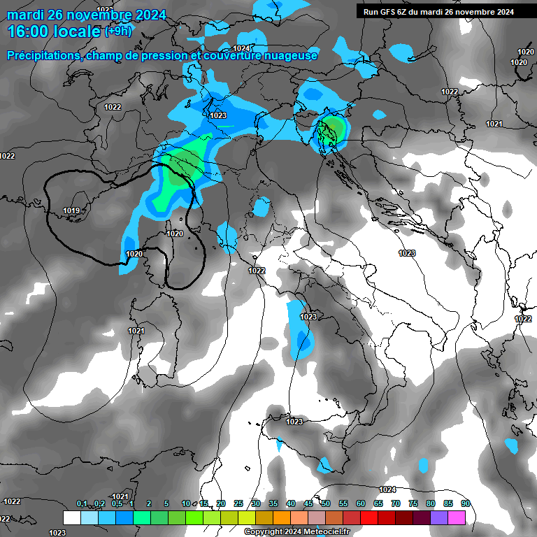 Modele GFS - Carte prvisions 