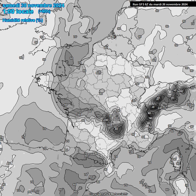 Modele GFS - Carte prvisions 