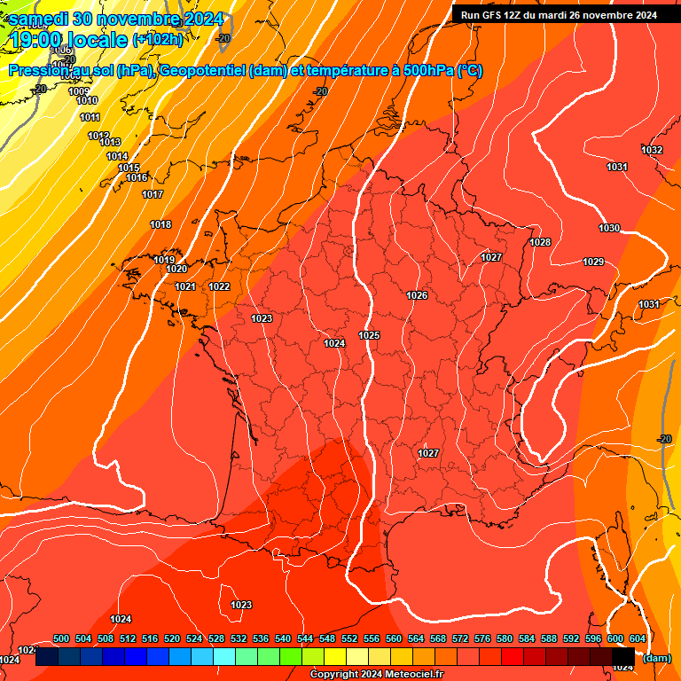 Modele GFS - Carte prvisions 