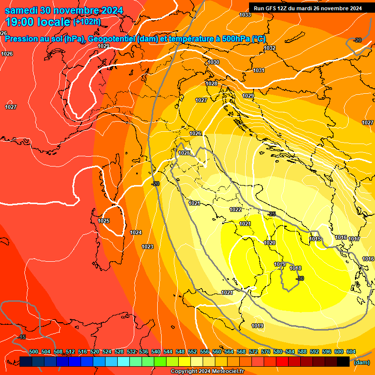 Modele GFS - Carte prvisions 