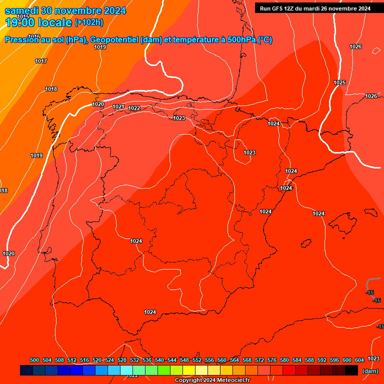 Modele GFS - Carte prvisions 