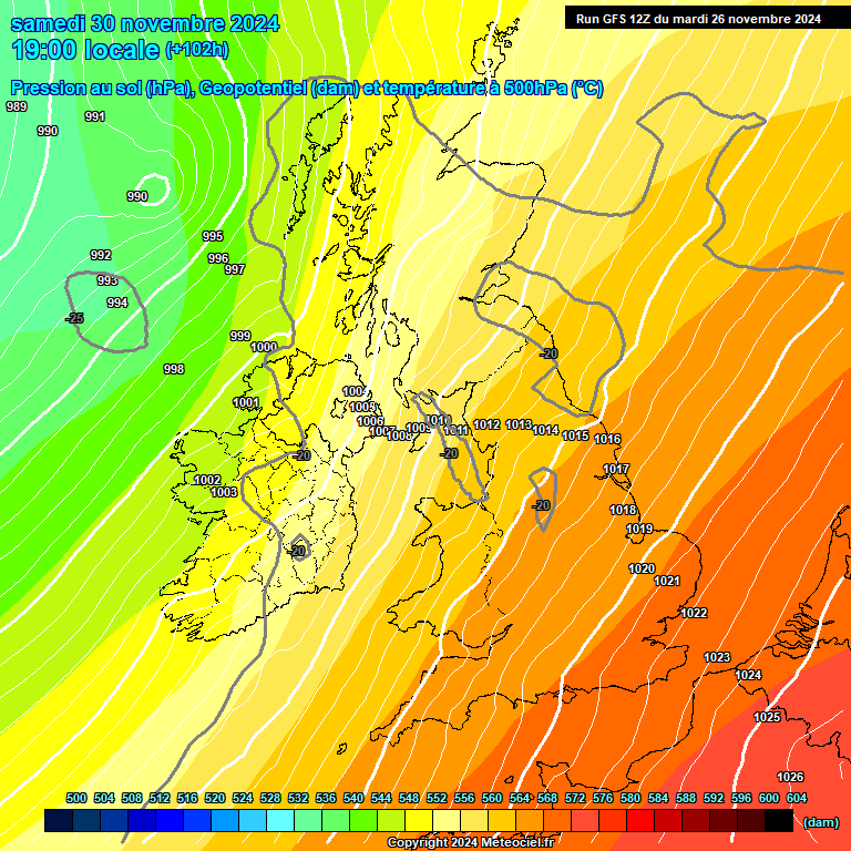 Modele GFS - Carte prvisions 