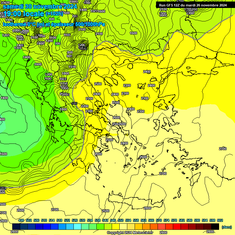 Modele GFS - Carte prvisions 