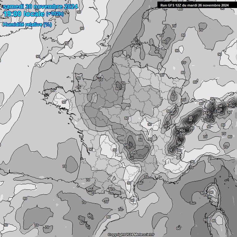 Modele GFS - Carte prvisions 