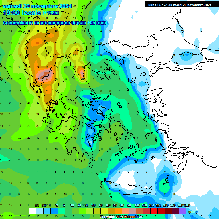 Modele GFS - Carte prvisions 