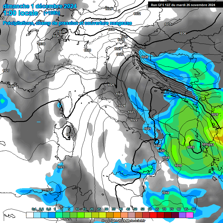 Modele GFS - Carte prvisions 