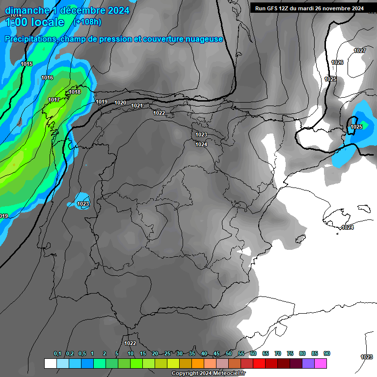 Modele GFS - Carte prvisions 