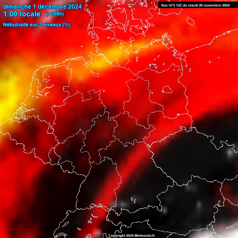 Modele GFS - Carte prvisions 