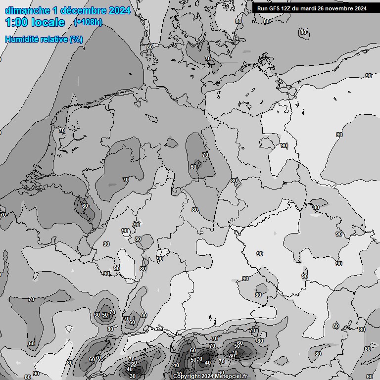 Modele GFS - Carte prvisions 