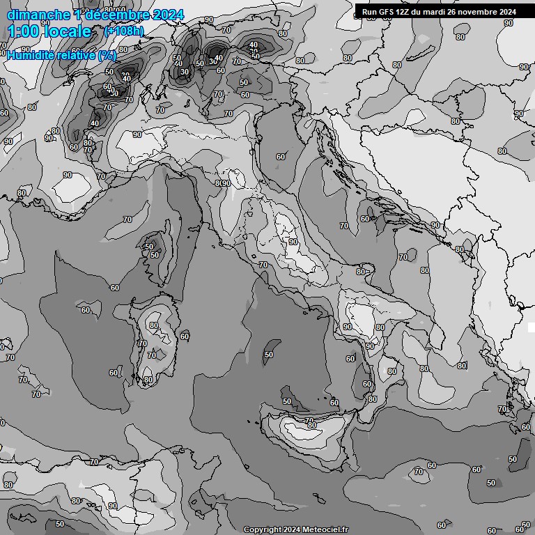 Modele GFS - Carte prvisions 