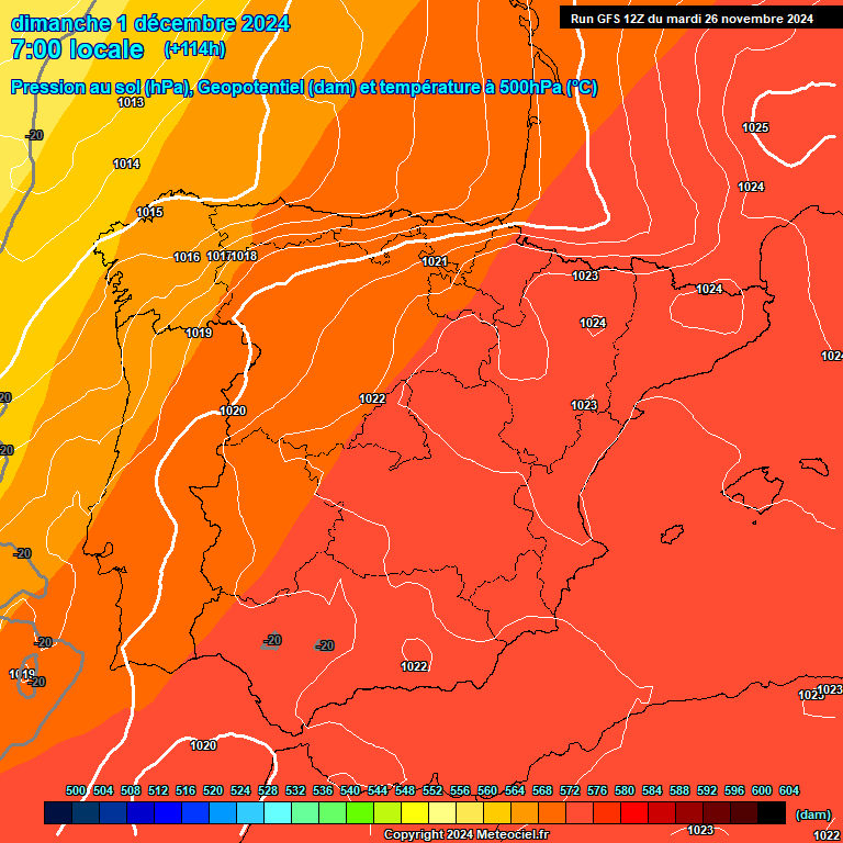 Modele GFS - Carte prvisions 