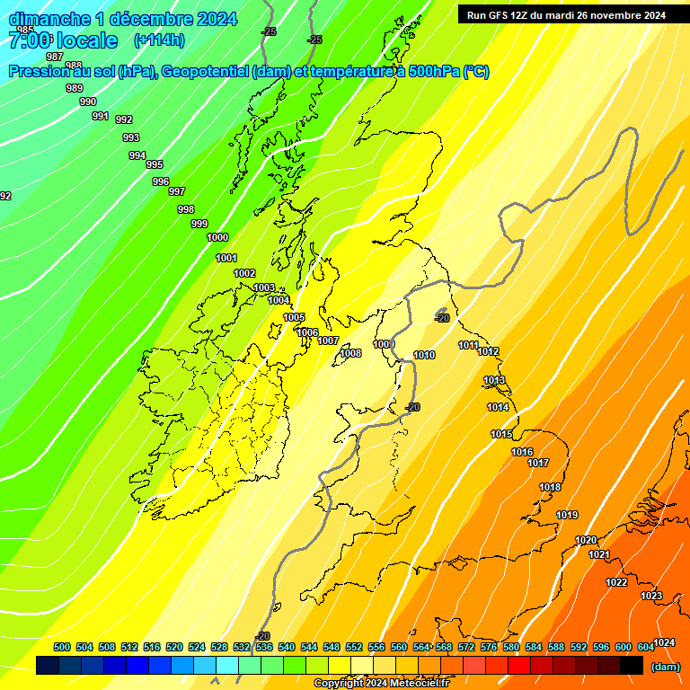 Modele GFS - Carte prvisions 