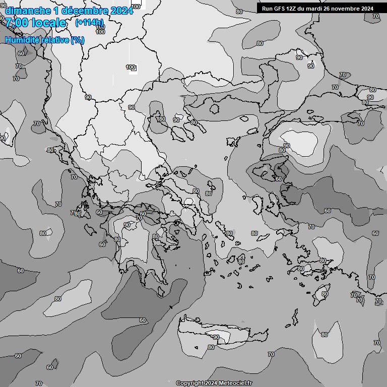 Modele GFS - Carte prvisions 