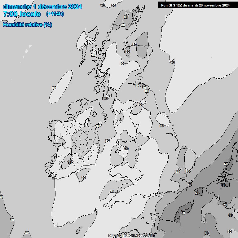 Modele GFS - Carte prvisions 