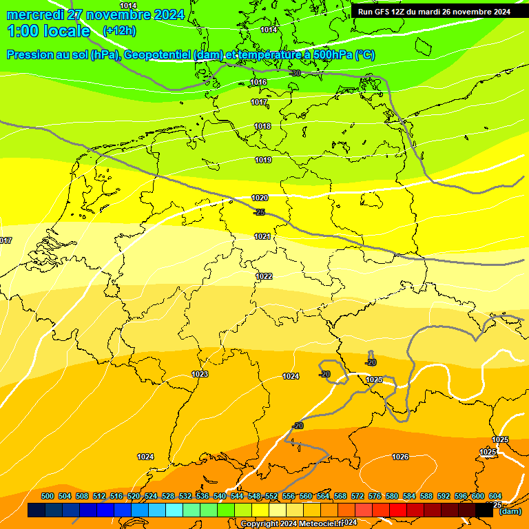 Modele GFS - Carte prvisions 