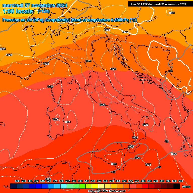 Modele GFS - Carte prvisions 