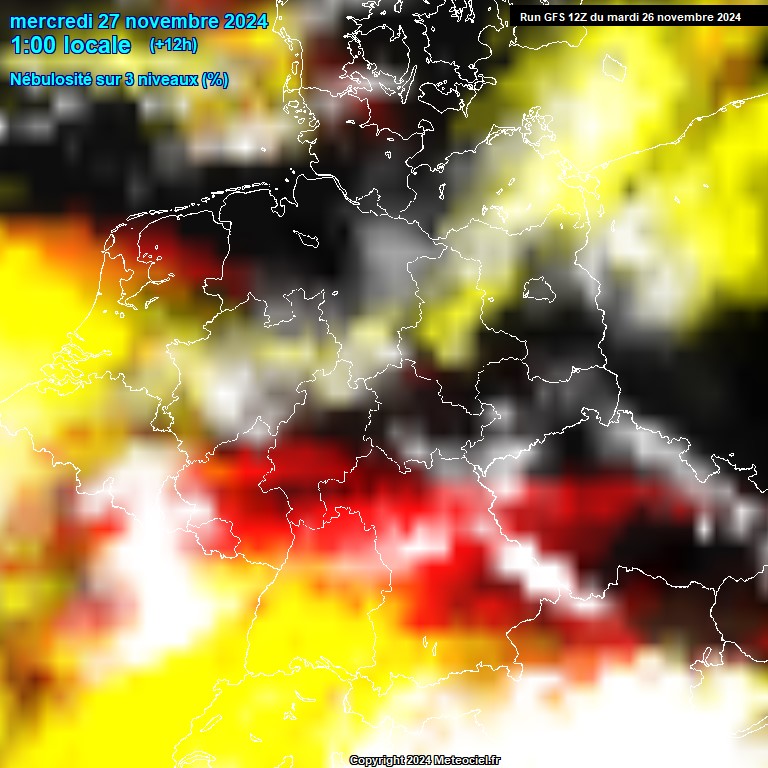 Modele GFS - Carte prvisions 