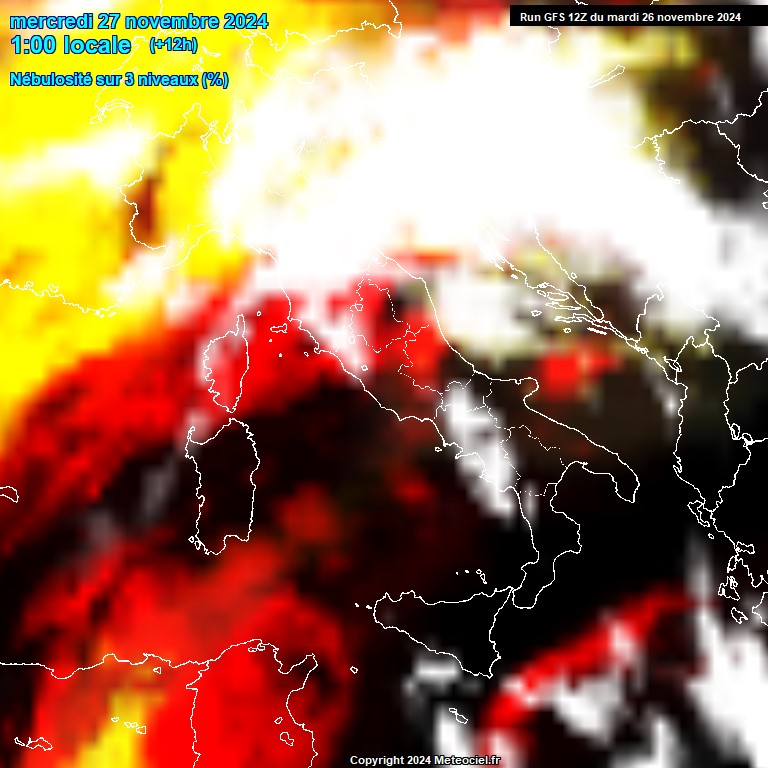 Modele GFS - Carte prvisions 