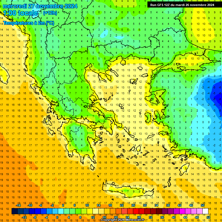 Modele GFS - Carte prvisions 