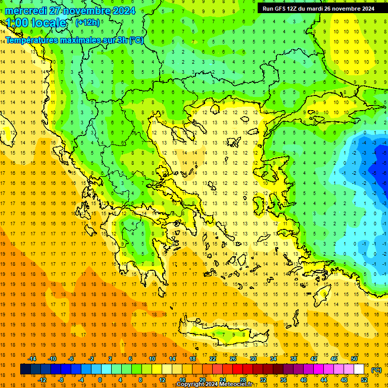 Modele GFS - Carte prvisions 