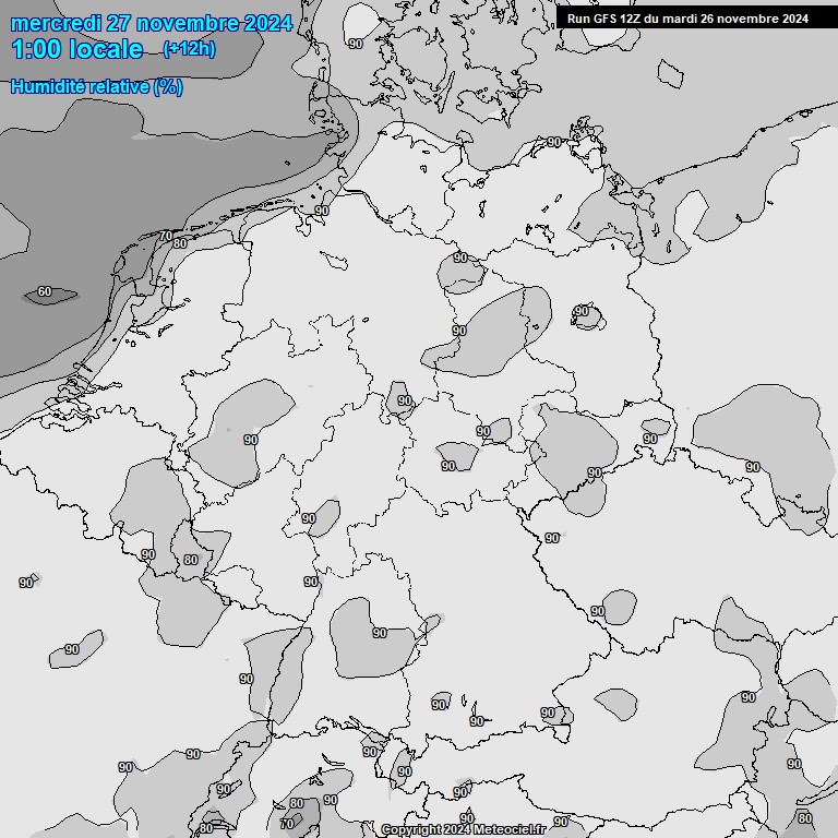 Modele GFS - Carte prvisions 