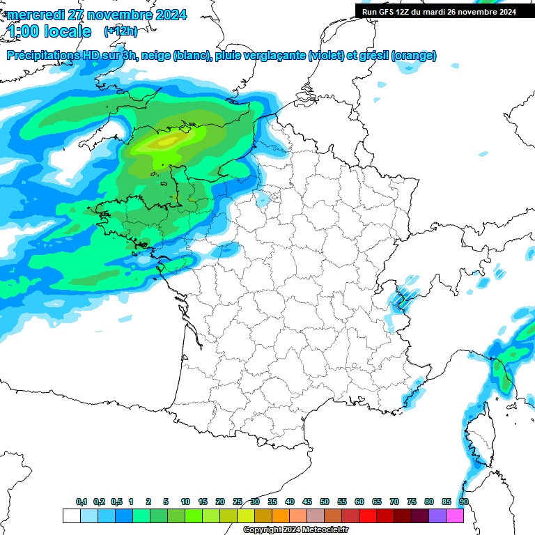 Modele GFS - Carte prvisions 