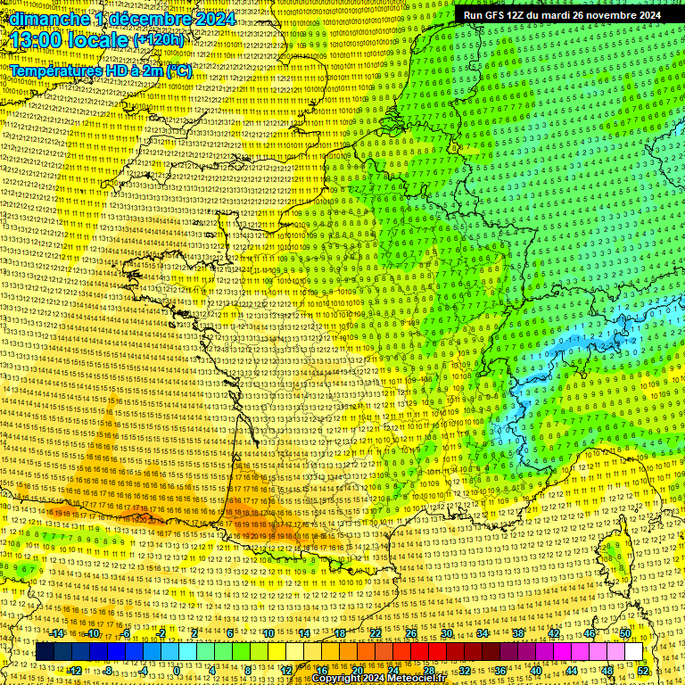 Modele GFS - Carte prvisions 