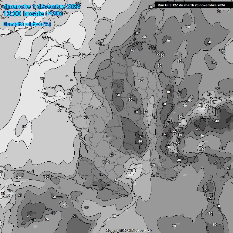 Modele GFS - Carte prvisions 