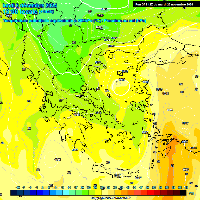 Modele GFS - Carte prvisions 