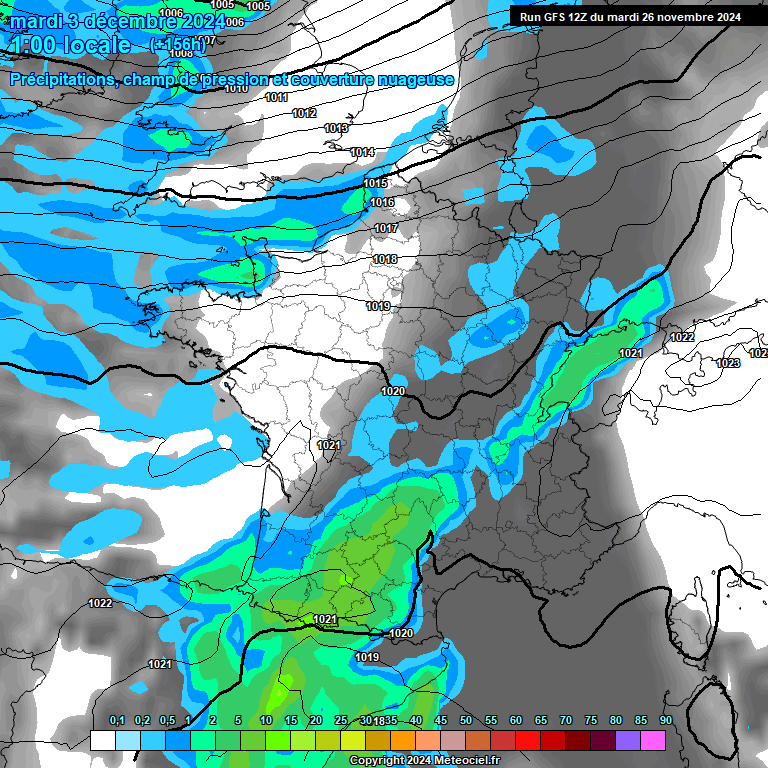 Modele GFS - Carte prvisions 