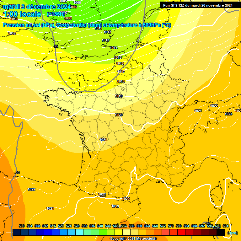 Modele GFS - Carte prvisions 