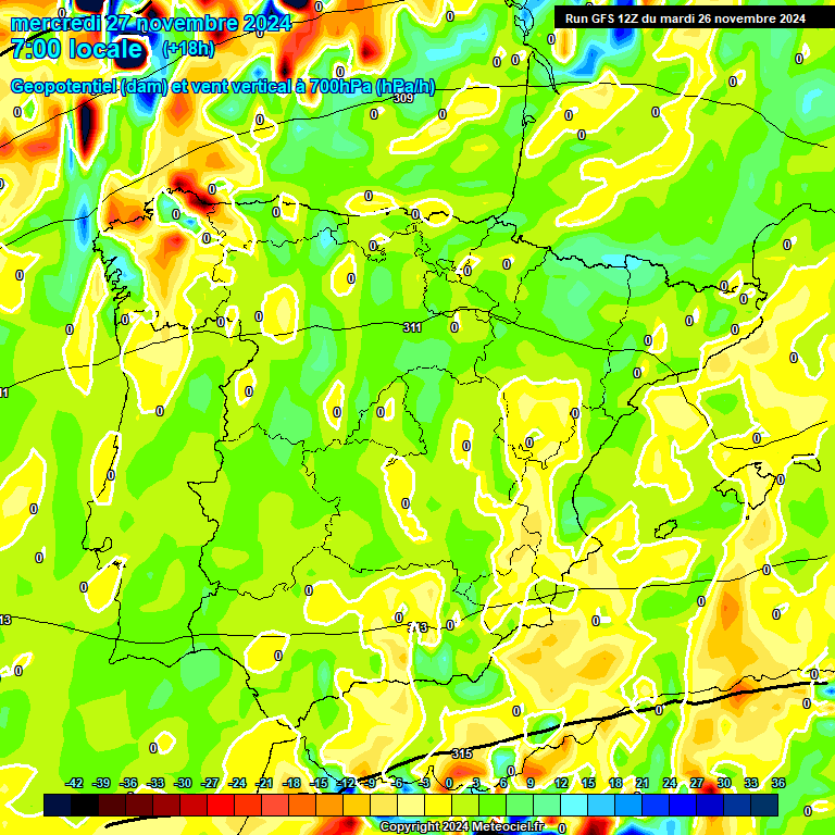 Modele GFS - Carte prvisions 