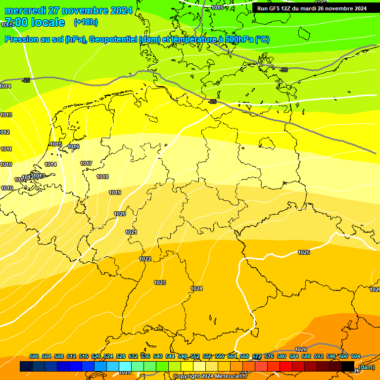 Modele GFS - Carte prvisions 