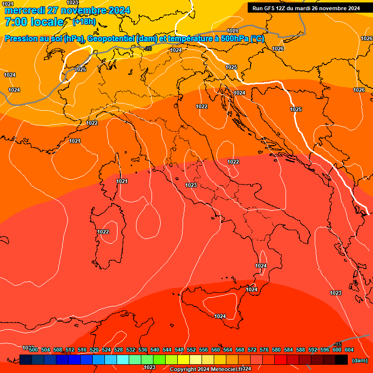 Modele GFS - Carte prvisions 