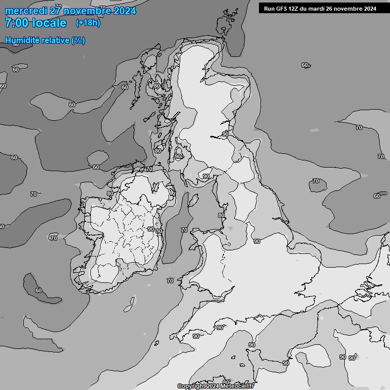 Modele GFS - Carte prvisions 