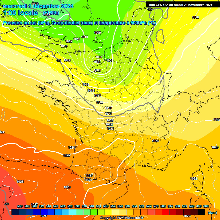 Modele GFS - Carte prvisions 