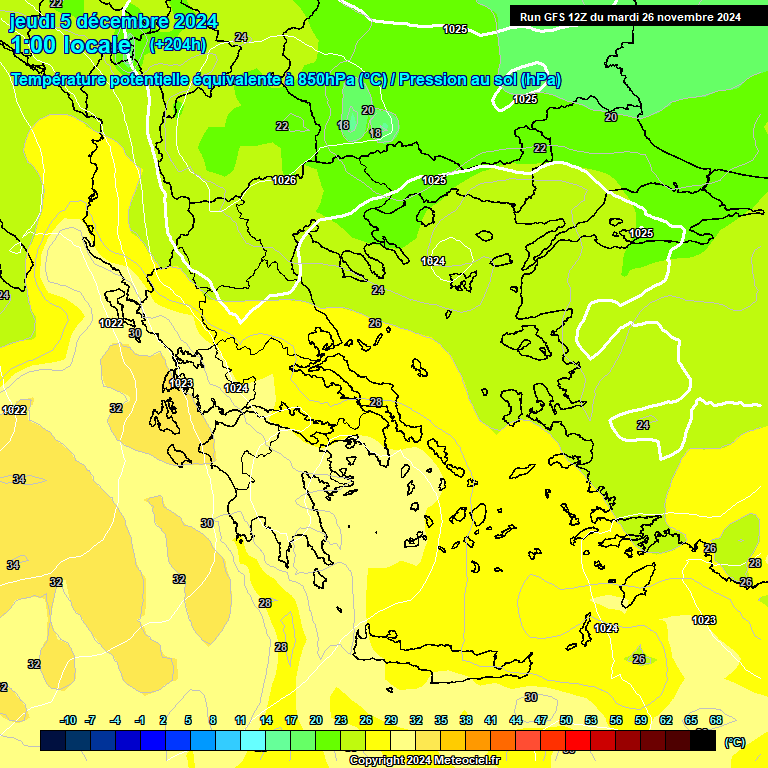 Modele GFS - Carte prvisions 