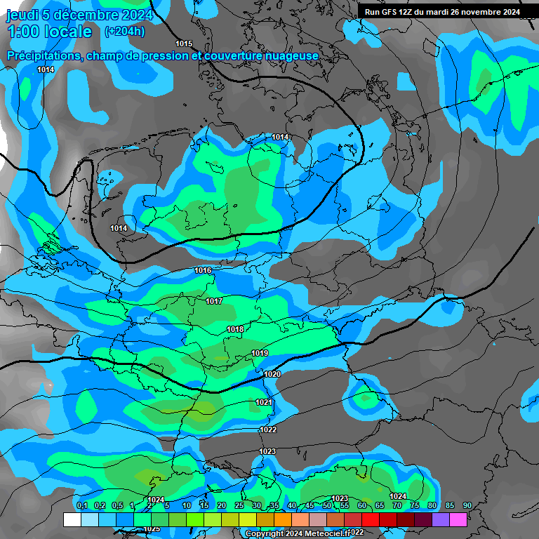 Modele GFS - Carte prvisions 