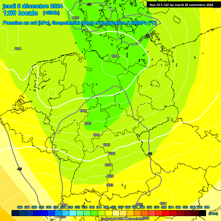 Modele GFS - Carte prvisions 