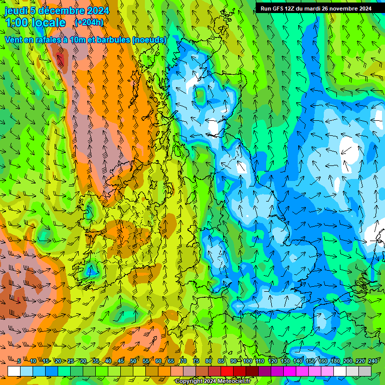 Modele GFS - Carte prvisions 